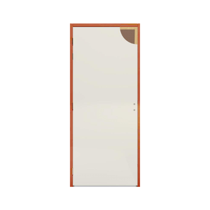 Bloc porte CF1h Ei60 prépeint, huisserie bois exotique 72 x 58 mm