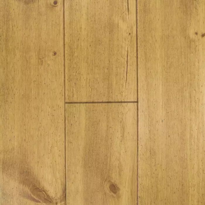 Parquet pin rustique 170 x 21 mm huile praline endommagé poinconné