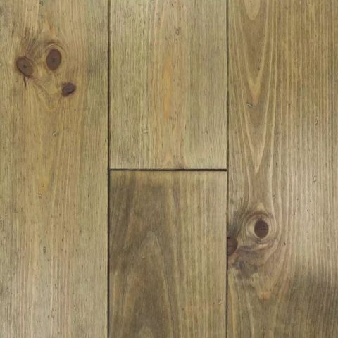 Parquet pin rustique 170 x 21 mm huile bronze endommagé poinconné