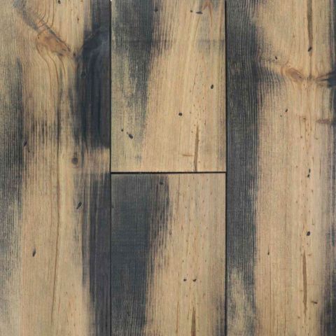 Parquet pin rustique 170 x 21 mm huile grisé endommagé