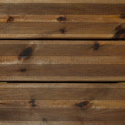 Terrasse pin sylvestre 145 x 26 mm choix AB. traité classe IV marron.
